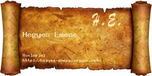 Hegyes Emese névjegykártya